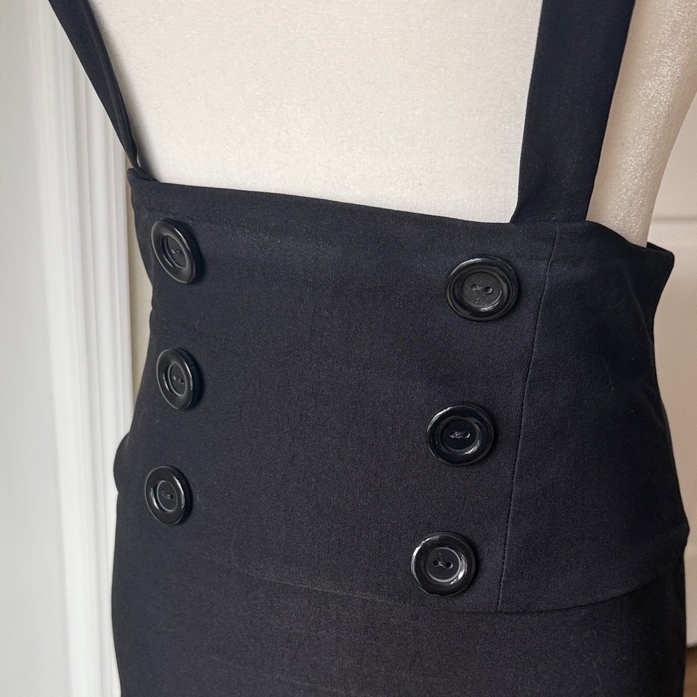 Wet Seal Black Pencil Skirt with Suspenders - Picture 4 of 8
